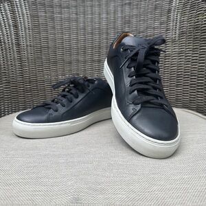 BOSS DARK BLUE LEATHER SHOES. Size 9, Men’s.